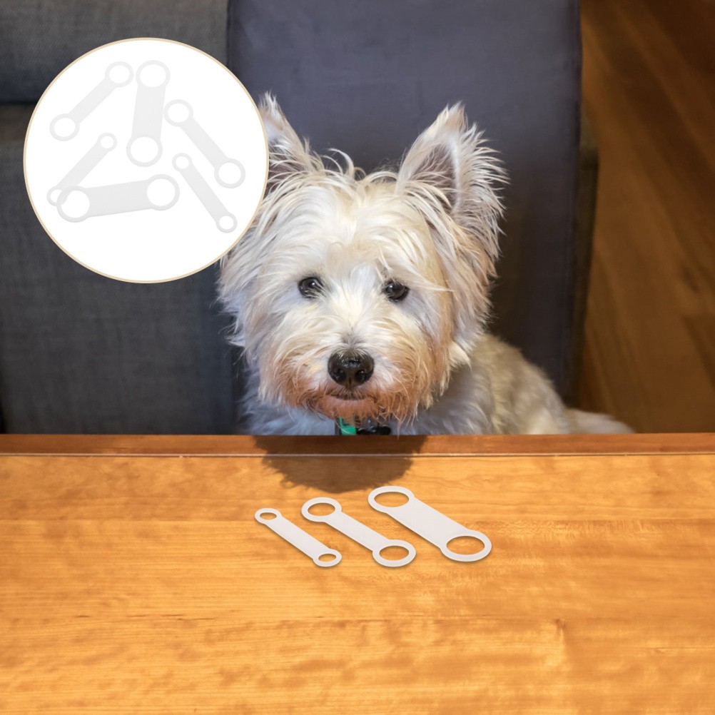 6 Pcs Pet Dog Tag Belt Id Tags for Dogs Silicone Collar Holder Engraving