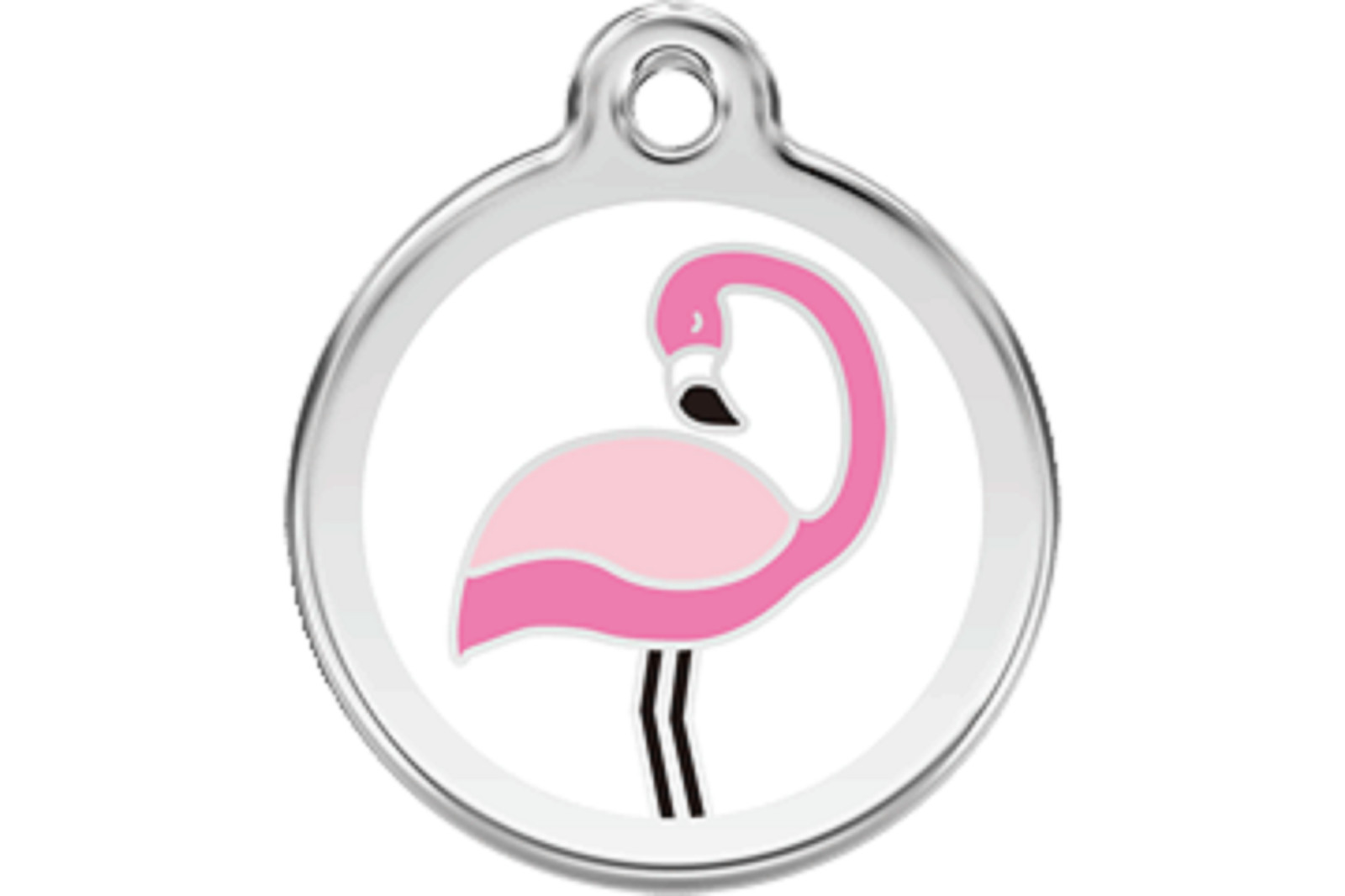 Red Dingo Dog Cat ID Tag Charm Personalized Lifetime Guarantee Pink Flamingo