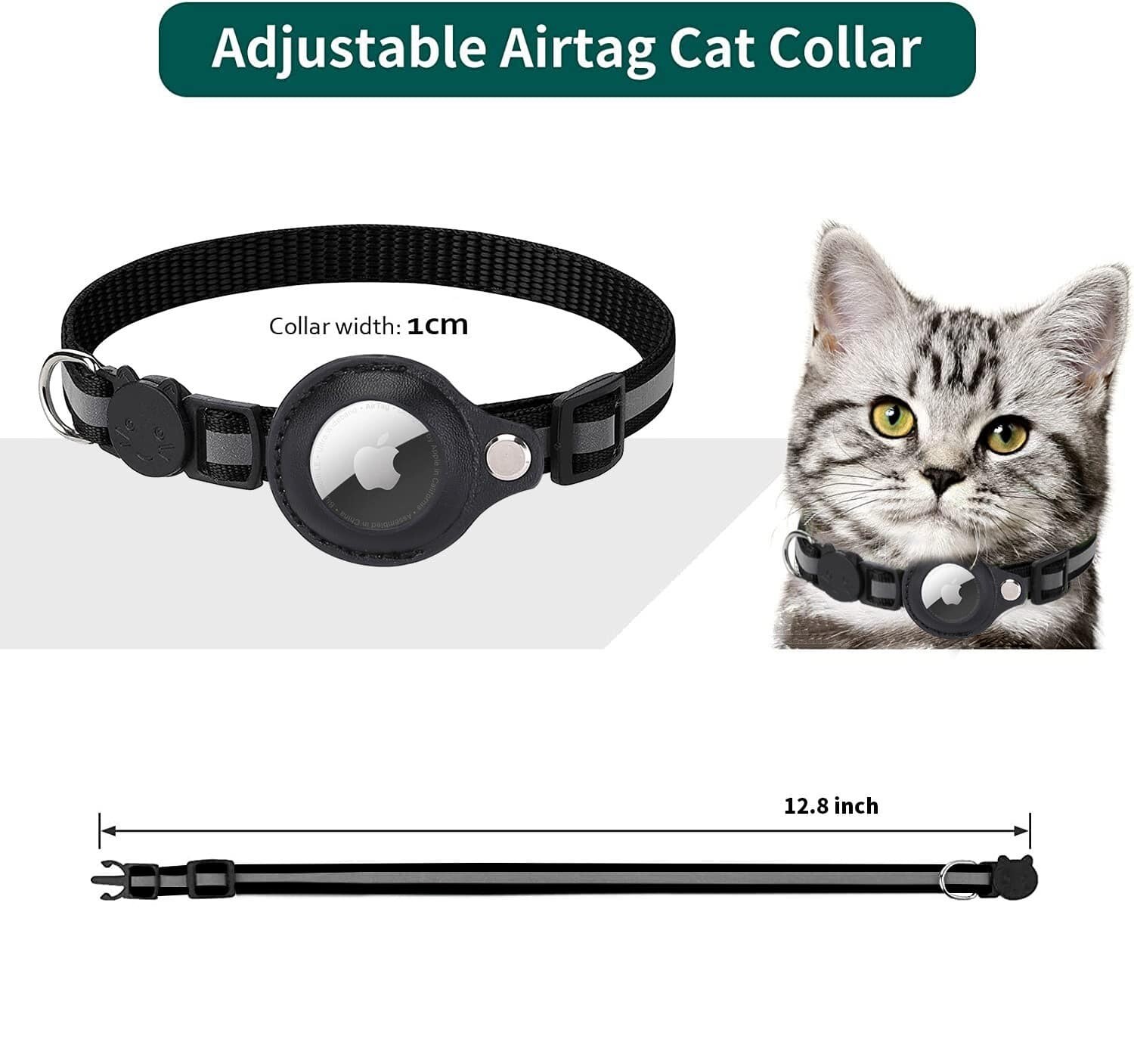 Pet Daily Kit Pet Airtag Collars With Reflective Stripes Puppy & Kitten Collars