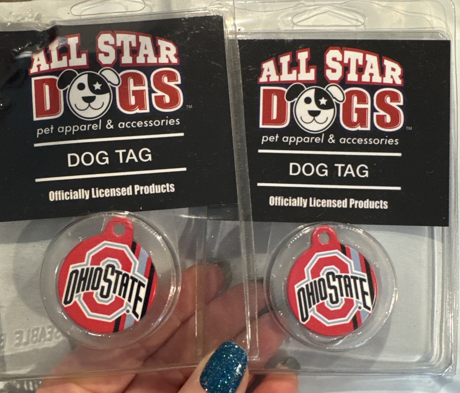 2 Ohio State All Star Dogs ID Collar Tags W Logo Officially Licensed NCAA Pet
