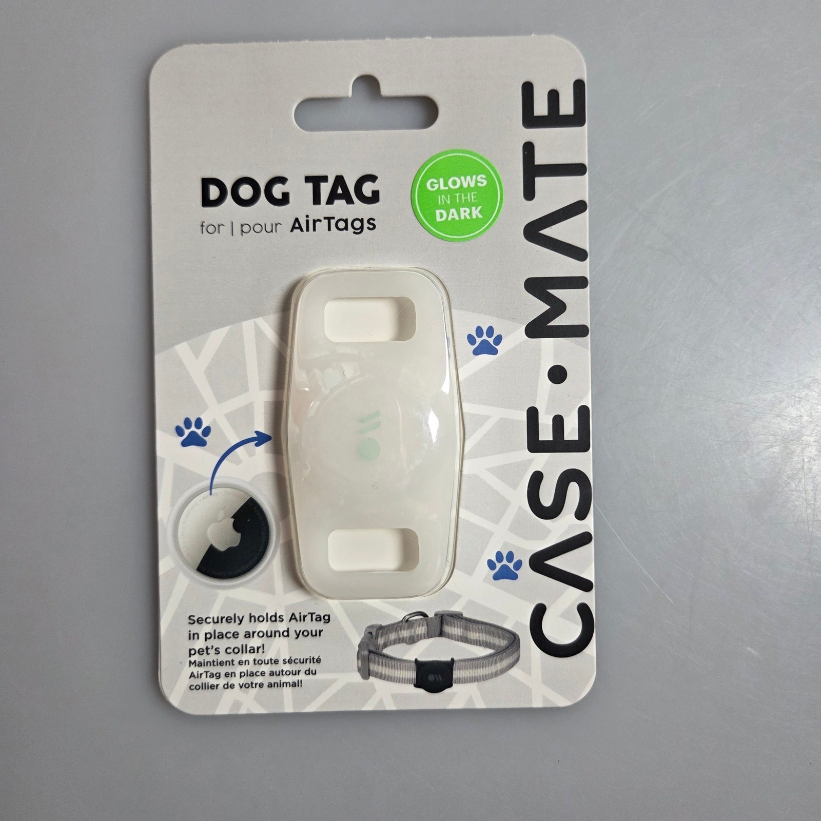Case-Mate Dog Tag for Apple AirTags Glow in the Dark Pet Collar Holder CM046898