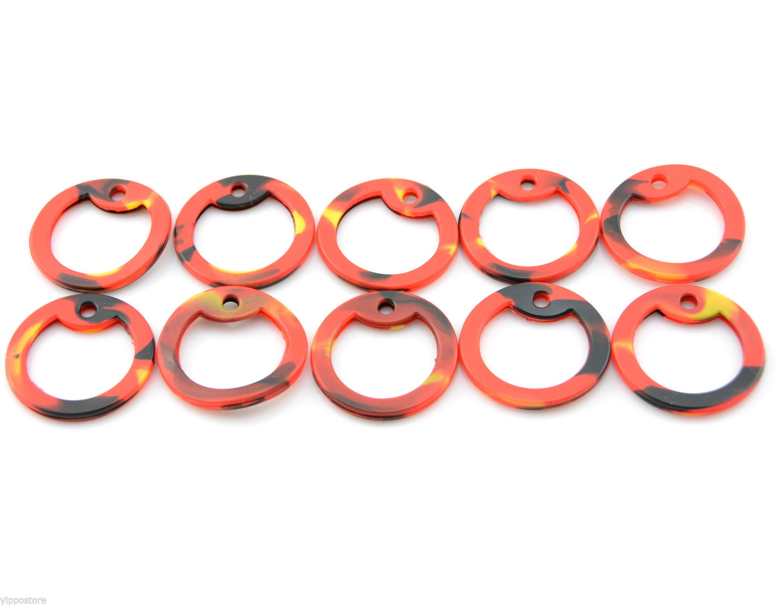 Pack of 10 Vulcan Color Military Army ID Dog Tag Rubber Silicone Silencers