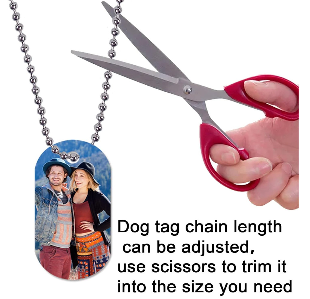 Custom Image Military Dog Tags ID Personalized Name Medical Family Love Pendant