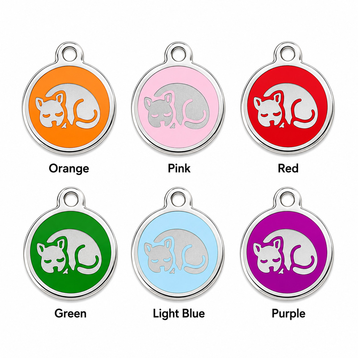 Personalized Enamel Dog Cat ID Tag Multiple Designs Custom Engraved Pet Tags