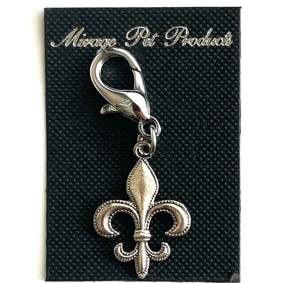 Fleur De Lis Dog Charm by Mirage Pet Lobster Claw 1 5/8″ Length 1/2″ Wide