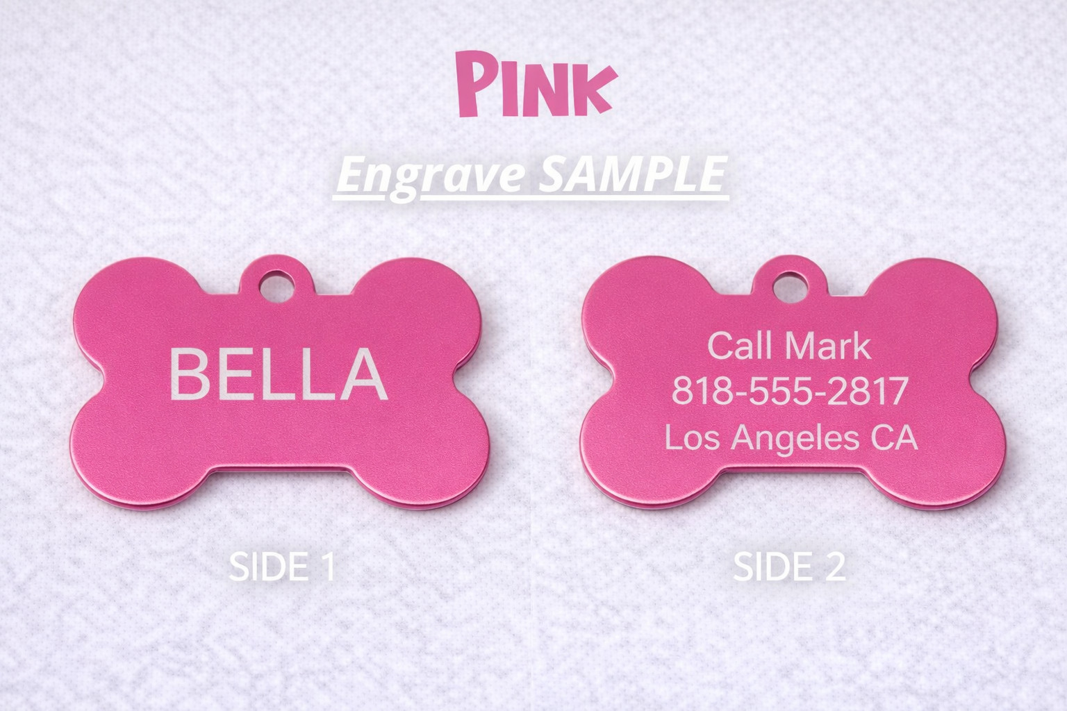 LASER ENGRAVED PERSONALIZED PET TAG ID DOG CAT NAME TAGS DOUBLE SIDE