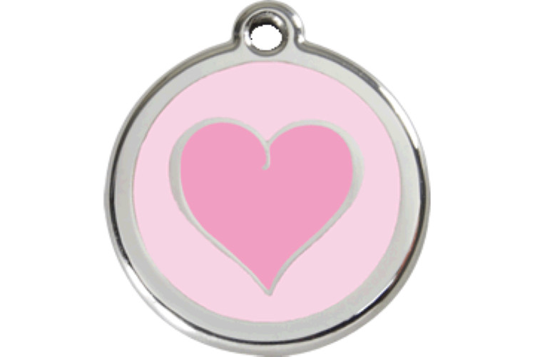 Pink Heart Dog Cat Pet ID Tag Charm Personalized Red Dingo Lifetime Guarantee