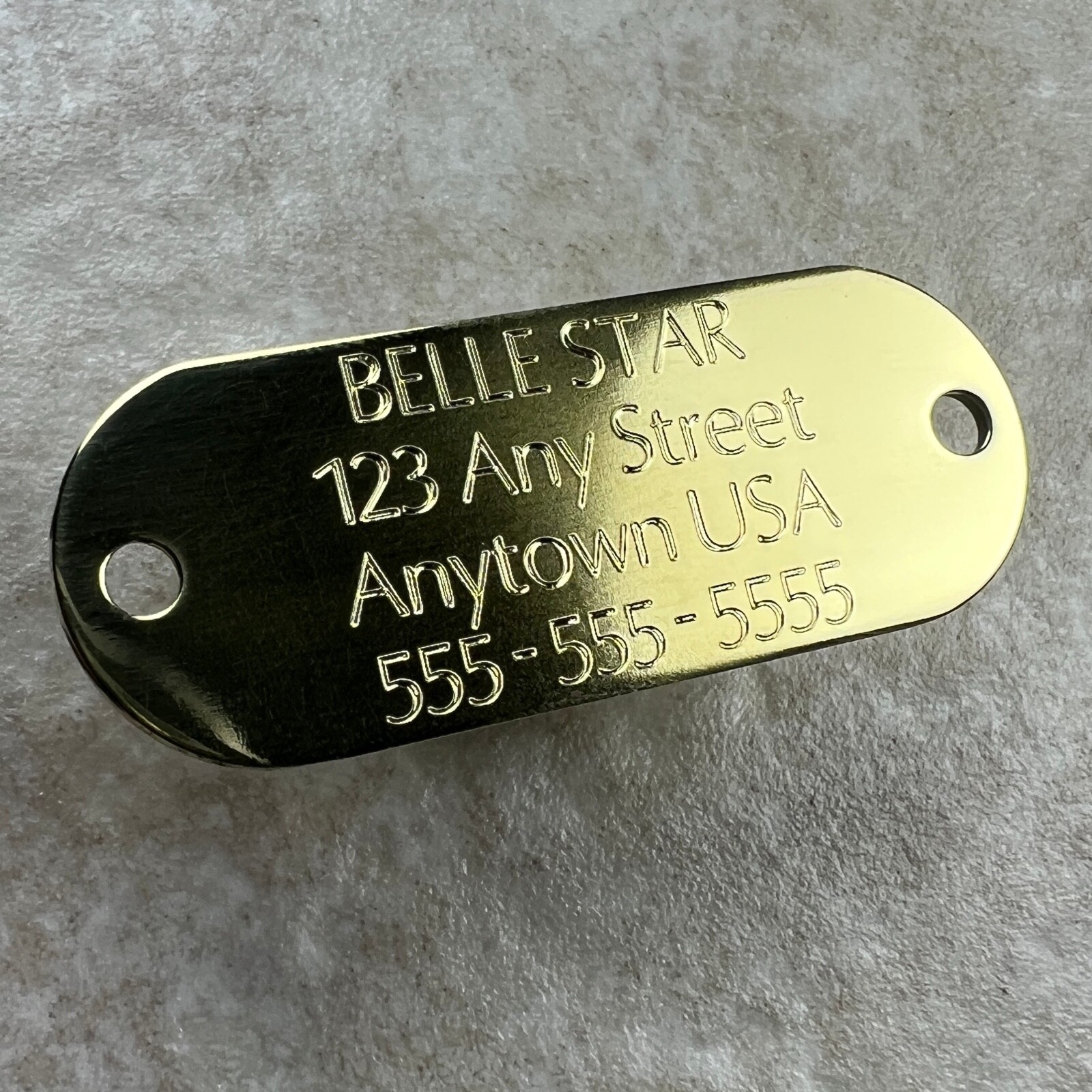 Custom Engraved Dog Tags Personalized Dog Collar ID Tags NAME PLATE BRASS MEDIUM