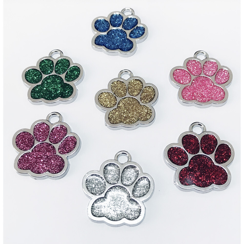 1-2Pcs Sparkling Dog Cat Tags Pet Puppy ID Name personalized engraving anti loss