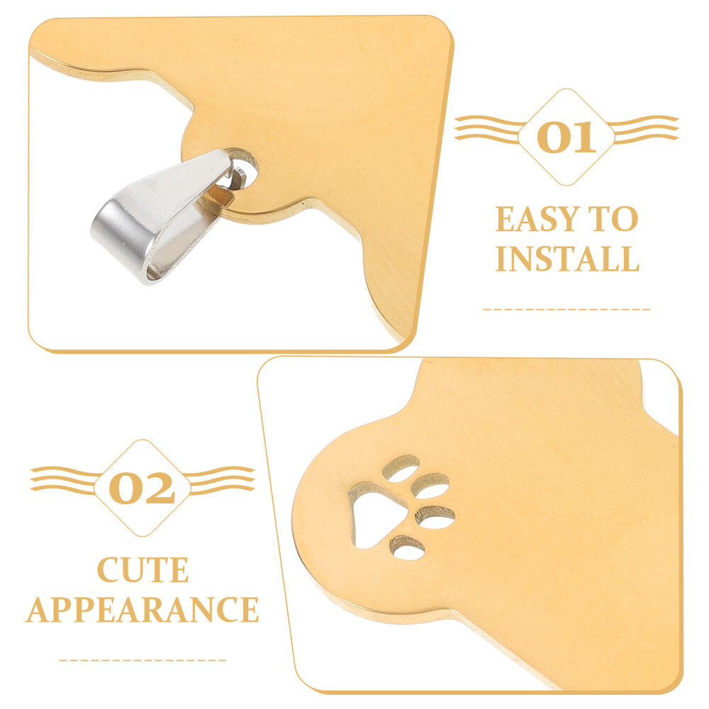 5PCS Cartoon Bone Shape Dog Tag Stainless DIY Pet Hanging Tag Blank Pet Name Tag
