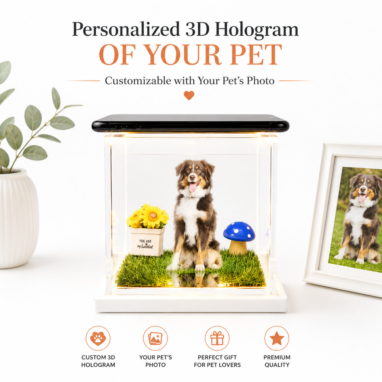 Pet Holographic Digital House | Pet Memorial Ornaments | Pet Lover Gift