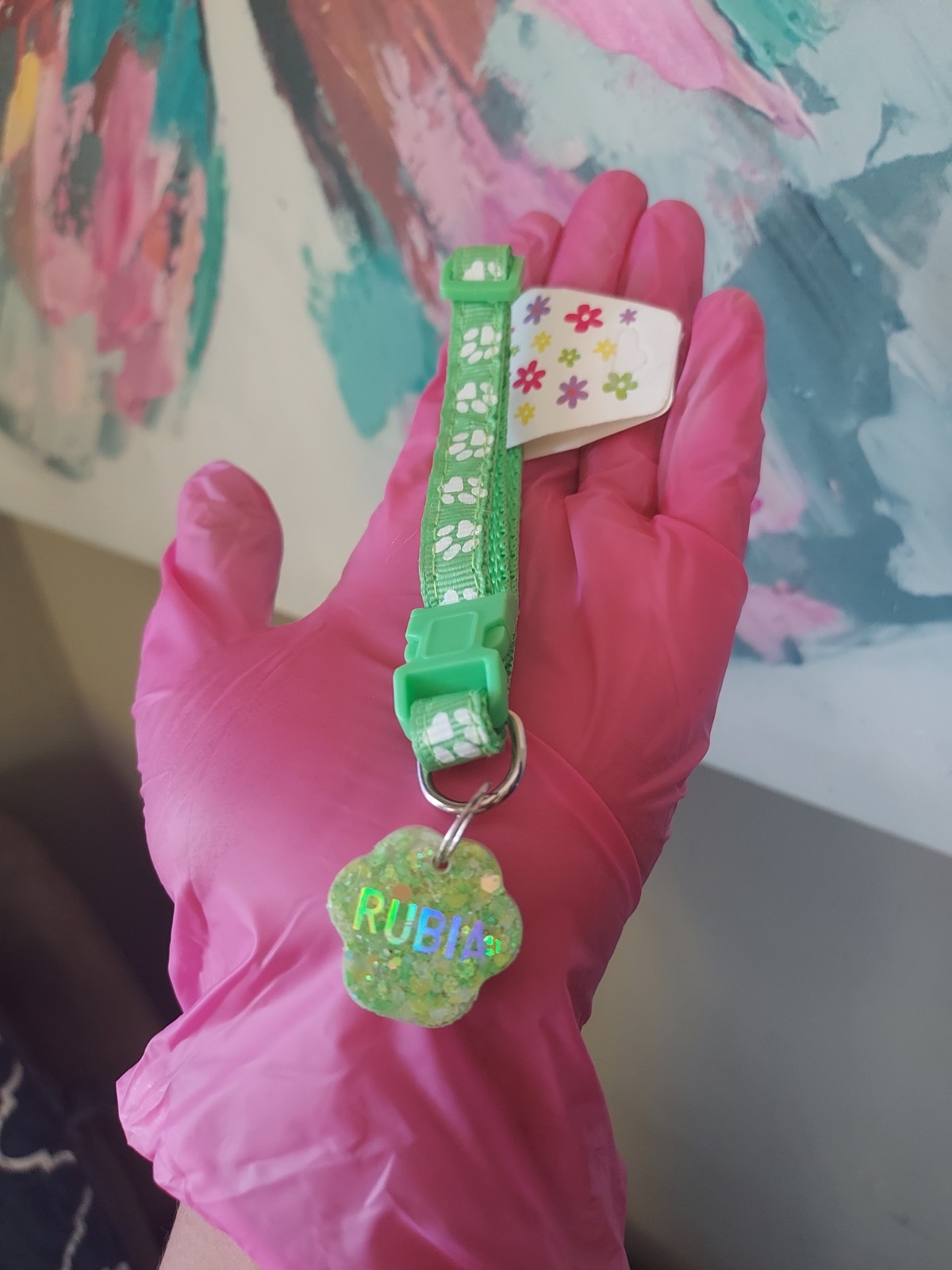 Collar personalizado para mascotas glitter