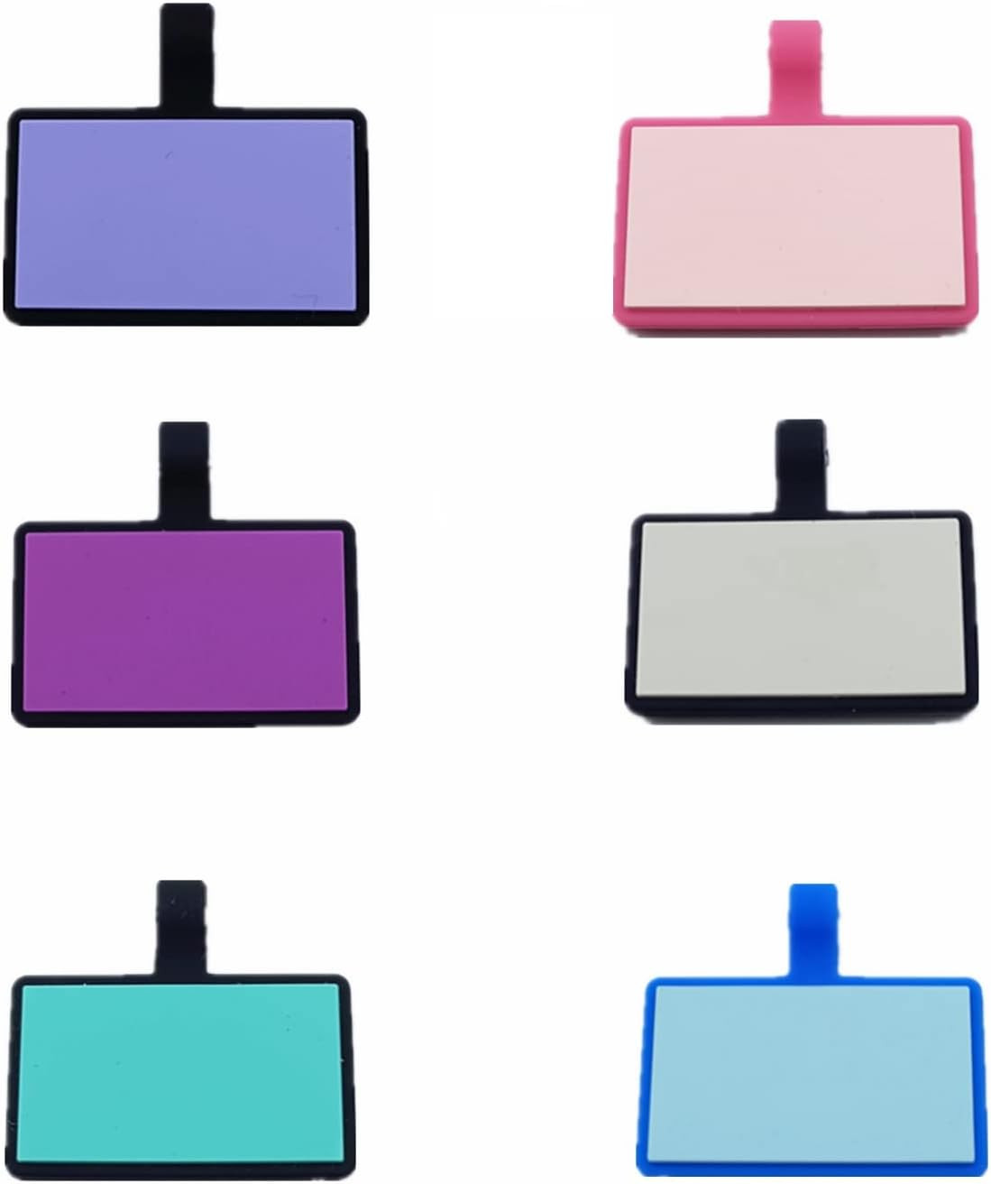 6 Pack Original Silent Square Shape Silicone Pet Tag,Modifiable ID Dog Tags,With