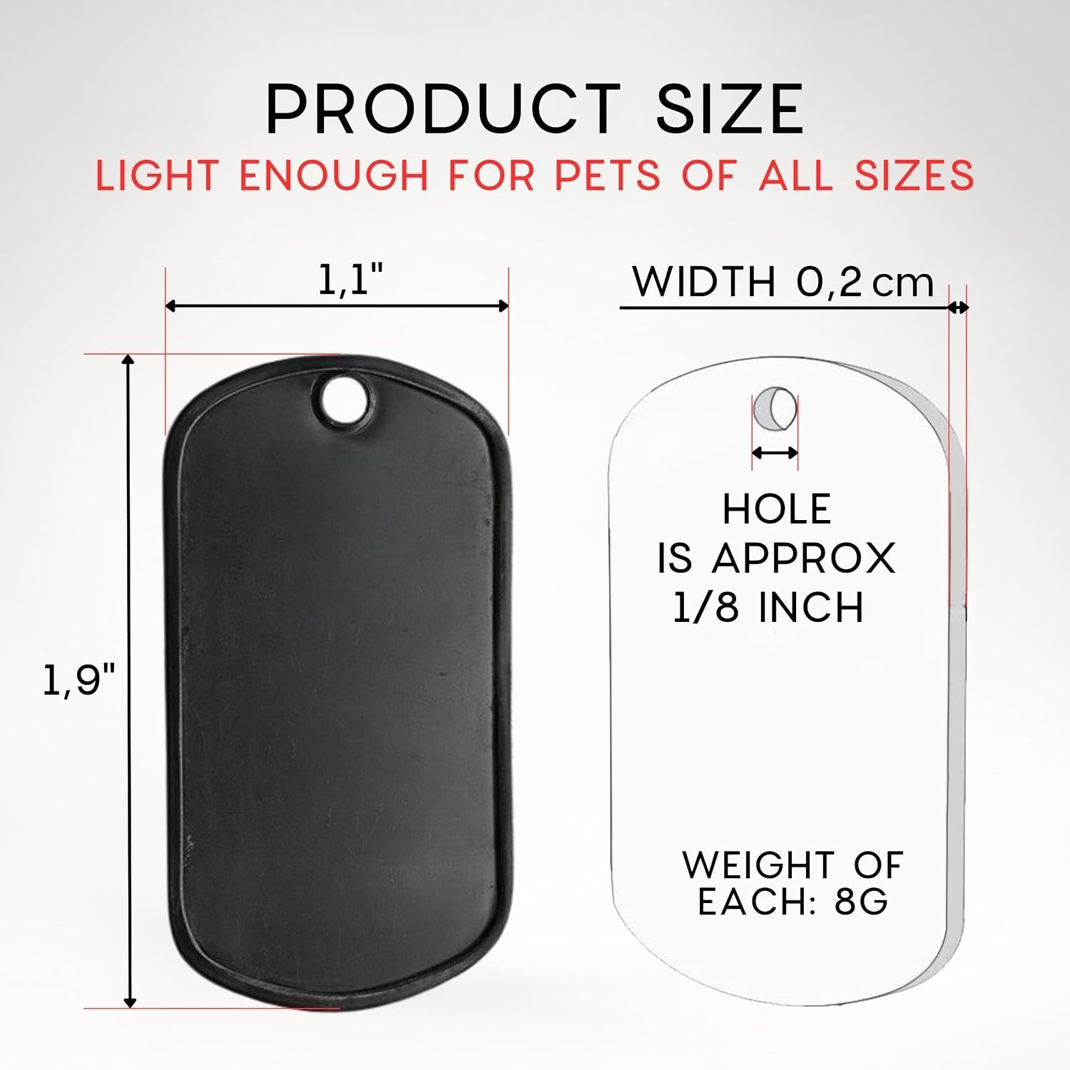 25 PCS Stainless Steel Dog Tags – Black Engravable Dog Tags Military Blanks f…