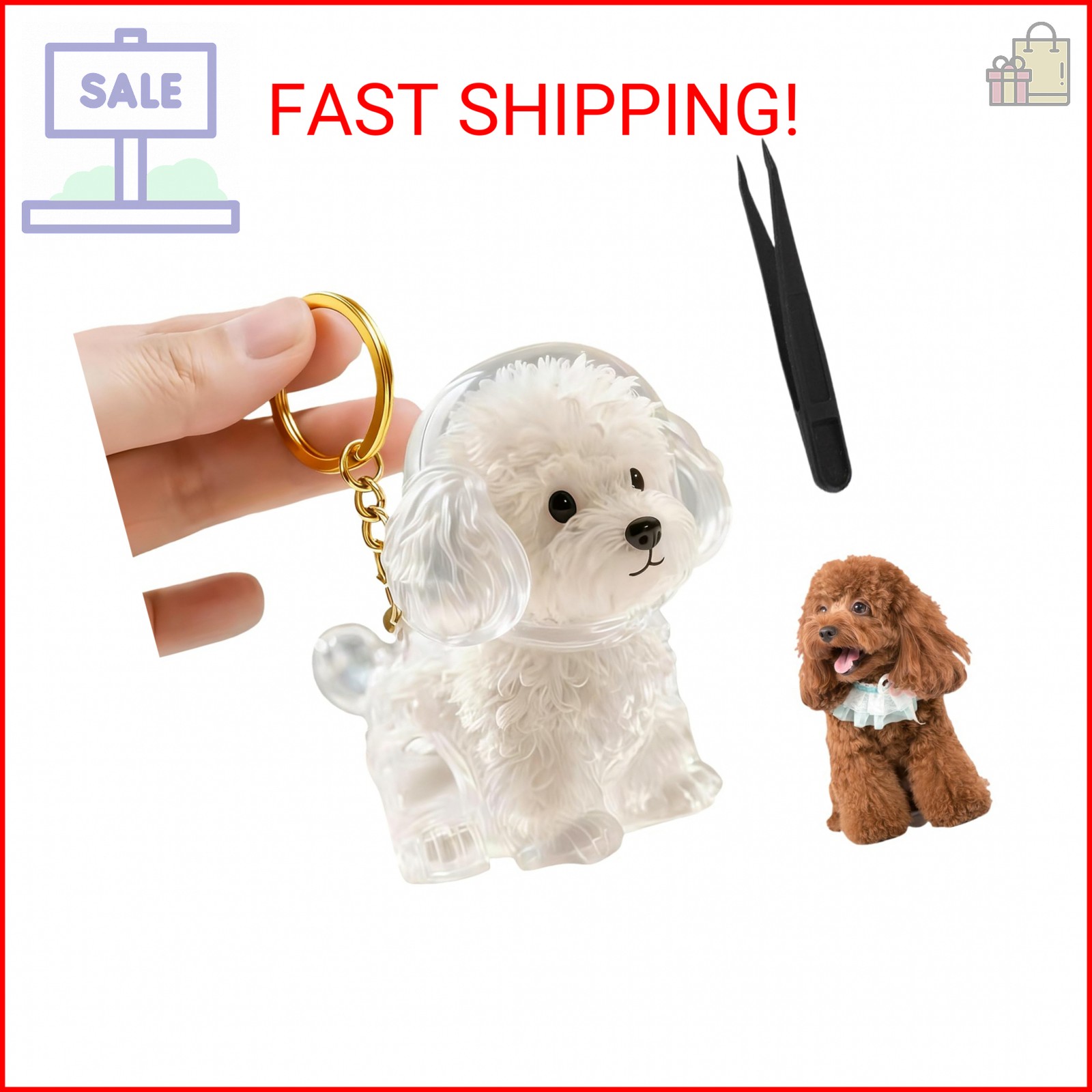 EatnMgan Dog Hair Collector Keychain Charm Memorial Storage Box,Memorial Gift fo
