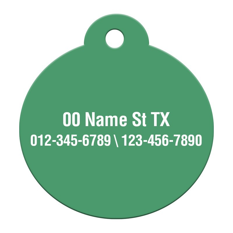 Custom Round Aluminum Pet ID Tag Engraved Placa Perro Gato 10 Colors 2 Sizes USA