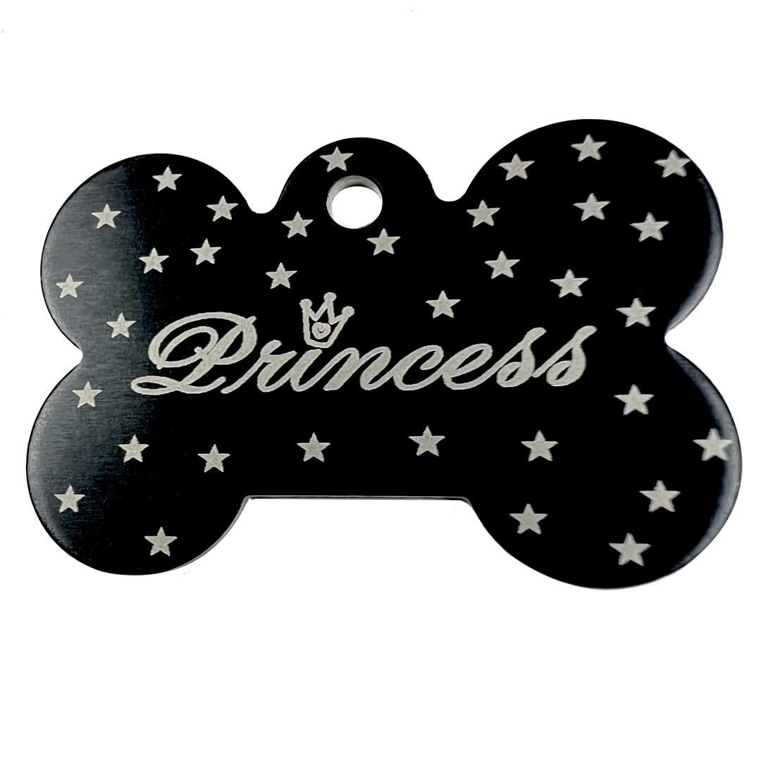 Custom Engraved Dog Tags Personalized Dog Collar Pet Tags Engraved Bone PRINCESS