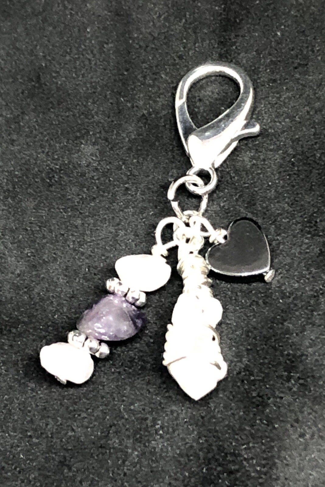 Amethyst & Rose Quartz Crystal Pet Charm, Collar Charm, Healing Pet Charm, Pets