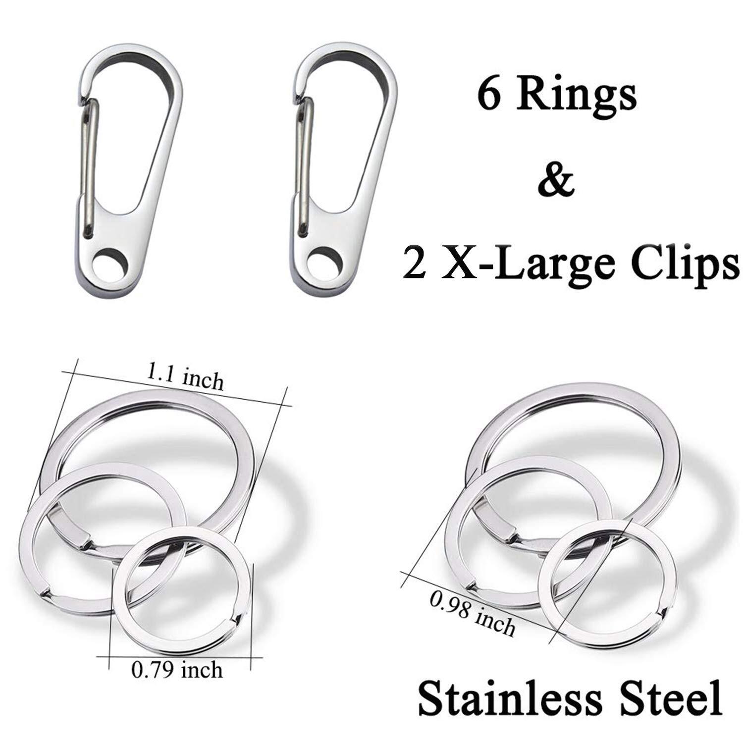 2PCS XL Stainless Steel Dog Tag Clips Quick ID Tag Holder for Collars & Harness