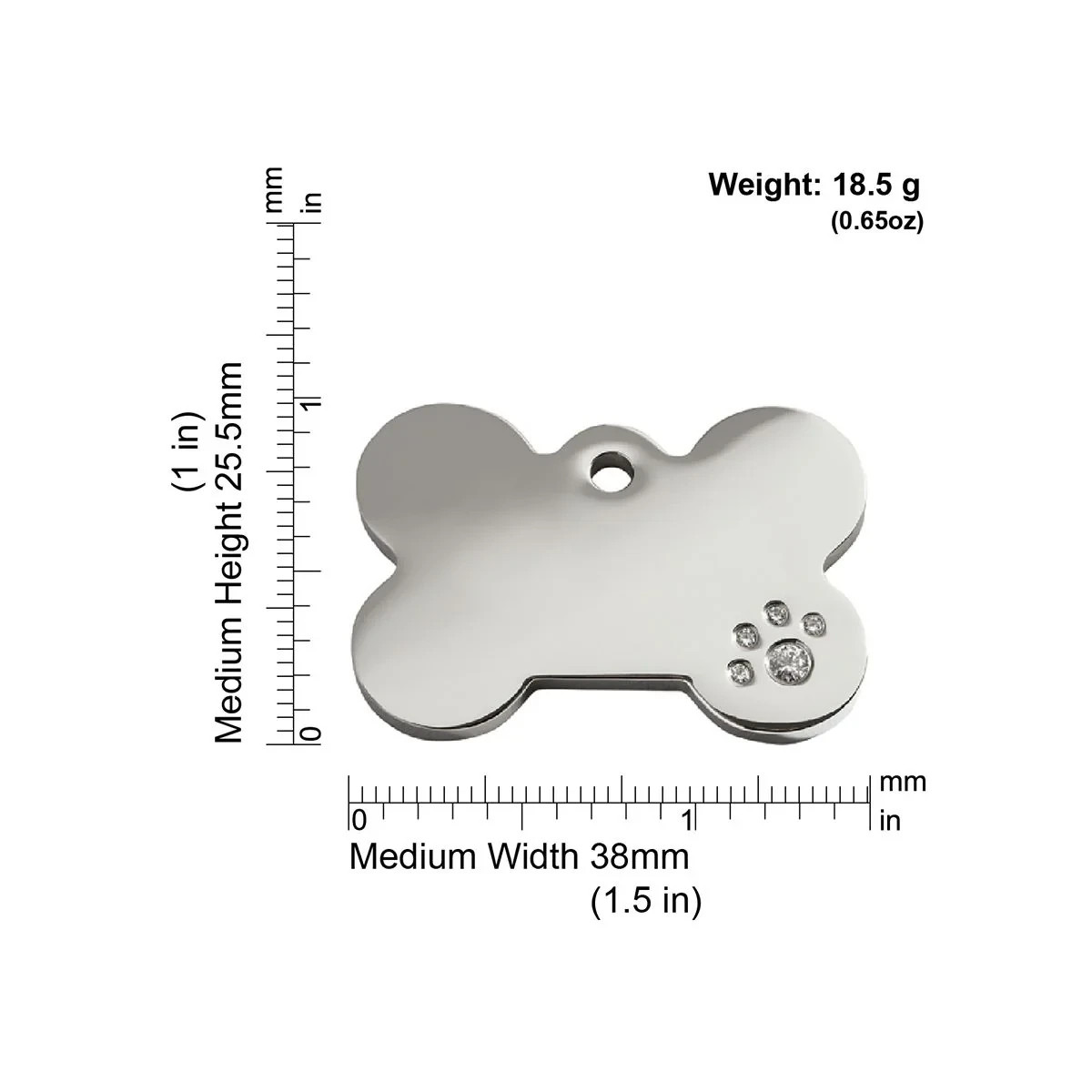 Red Dingo Pet Dog Cat ID Tag Diamante Cubic Zirconia Dog Bone