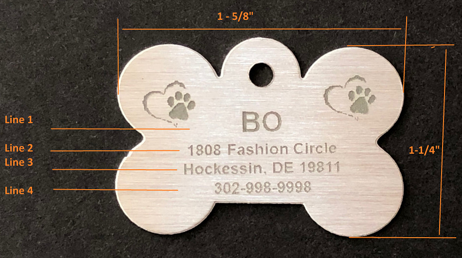 Personalized dog Cat ID tags engraved with laser with Free Split Ring