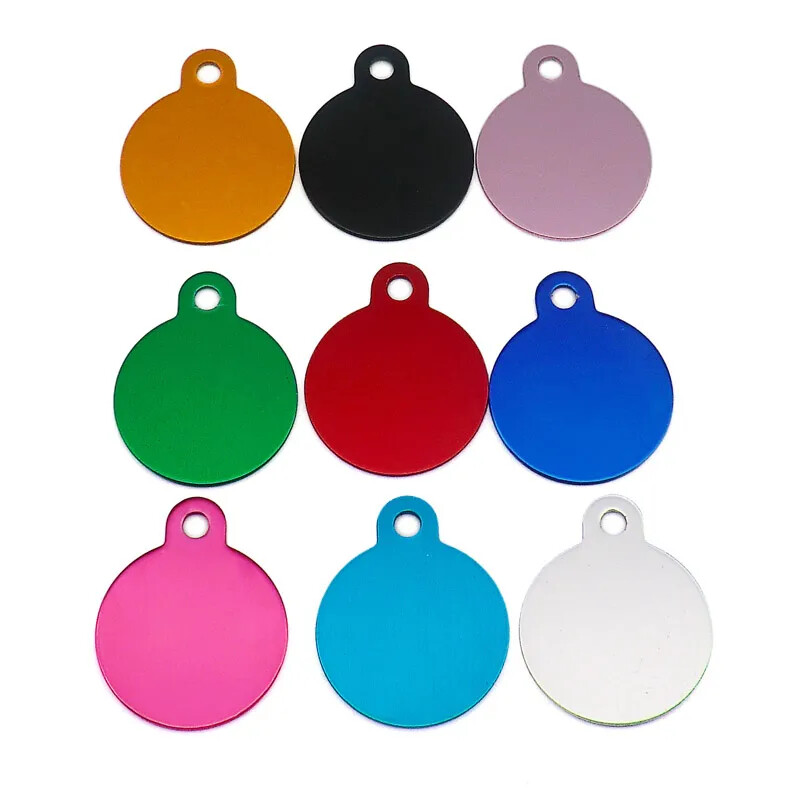 100Pcs Anodizing Aluminum Dog Tag Name Dog ID Tags Collar Customized Engraving