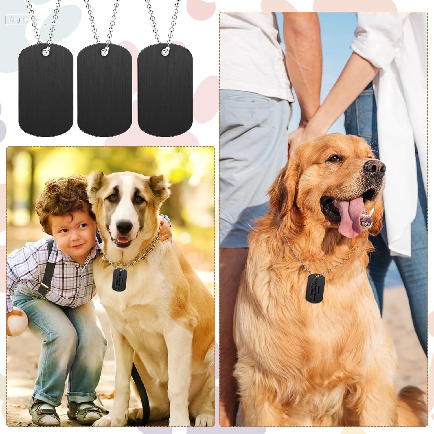 100 Pcs Military Dog Tags Set – 50 Aluminum Blank Tags & 50 Iron Chains, Customi