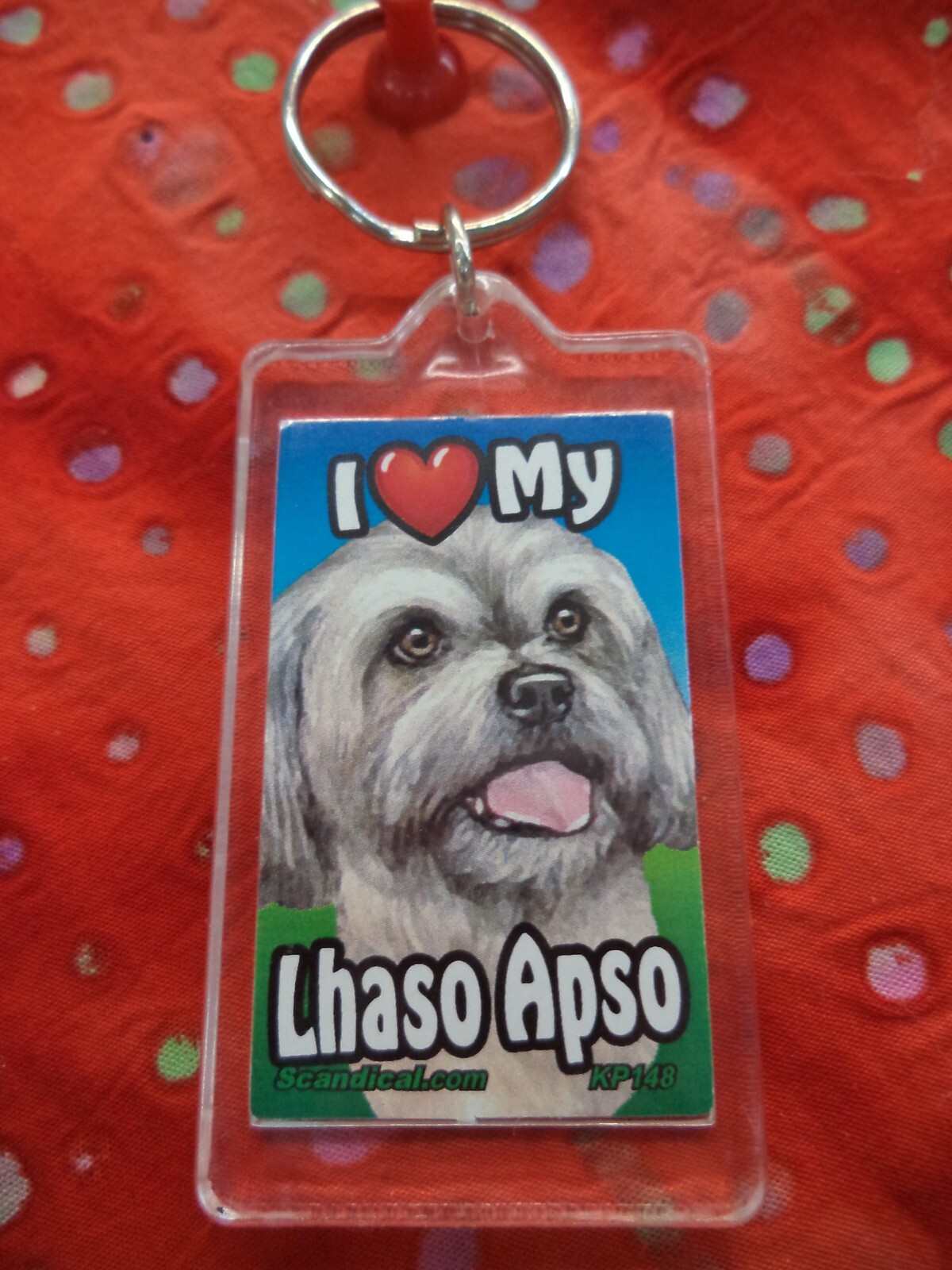 SCANDIAL PET KEY CHAINS – DOUBLE SIDED – I LOVE MY __DOG__ YOU PICK BREED! #1