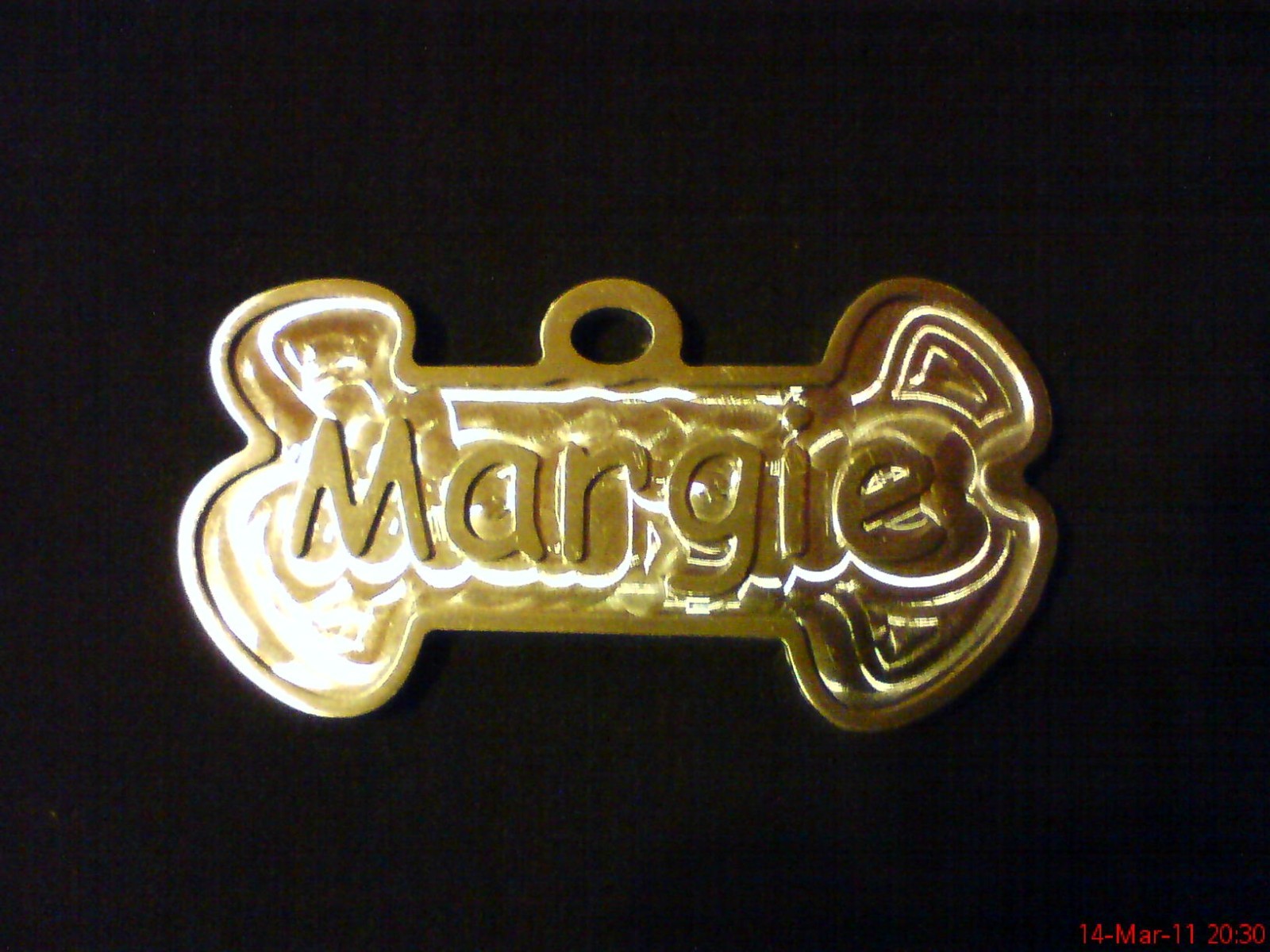 Custom made Dog-cat collar’s ID tag-double sided, carved/engraved aluminium