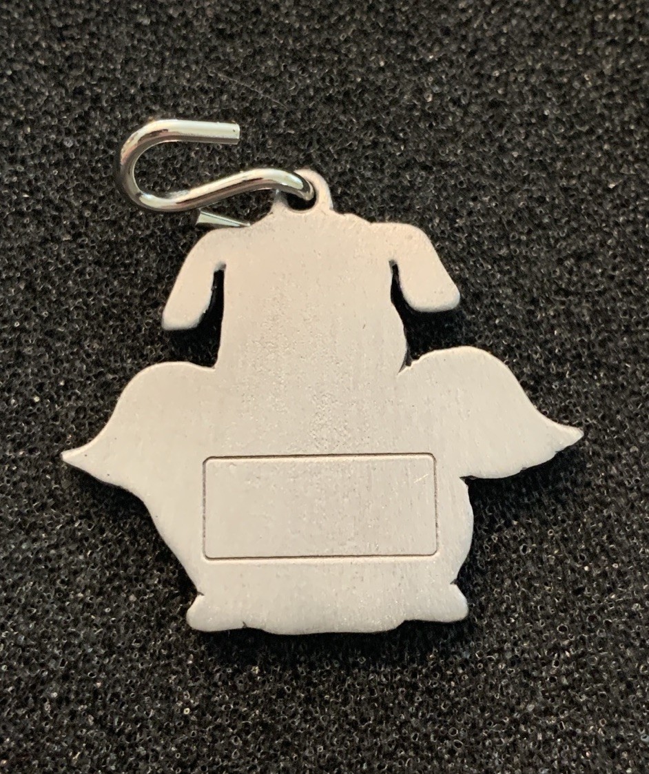 Cute Angel Dog With Wings Silver Tone Pewter Metal Pendant Dog Name Tag