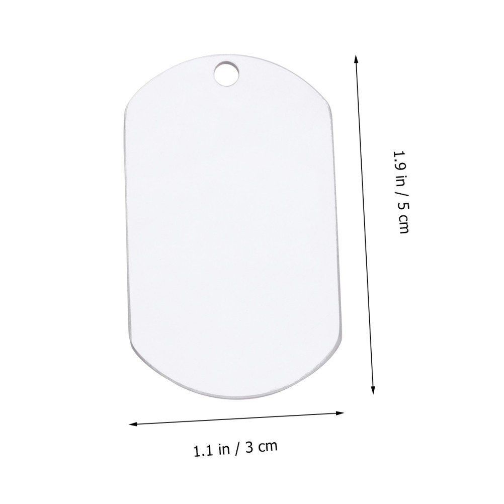 10Pcs Durable Titanium Steel Dog Tags Silver Stylish Pet Hanging Decor