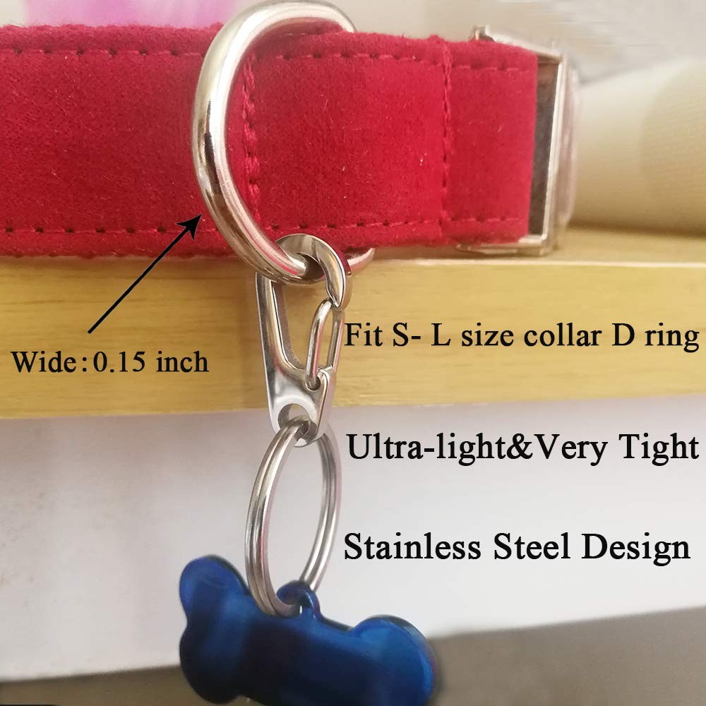 Dog Tag Clips / 2 Pack/Multiple Size 304 Stainless Steel Quick Clip with Ring…