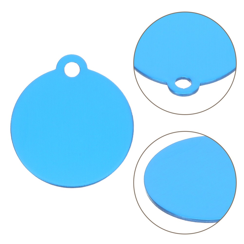 20Pcs Durable Aluminum Pet Tags Blanks Sky Blue Double Sided for Engraved Names