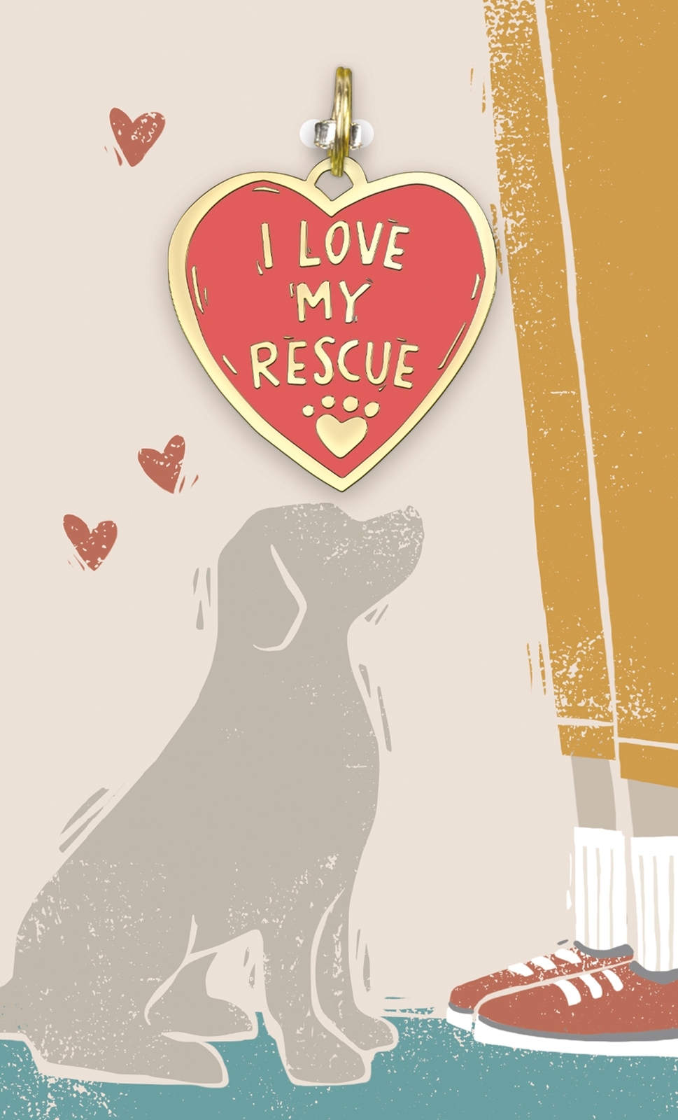 I Love My Rescue Dog Collar Charm