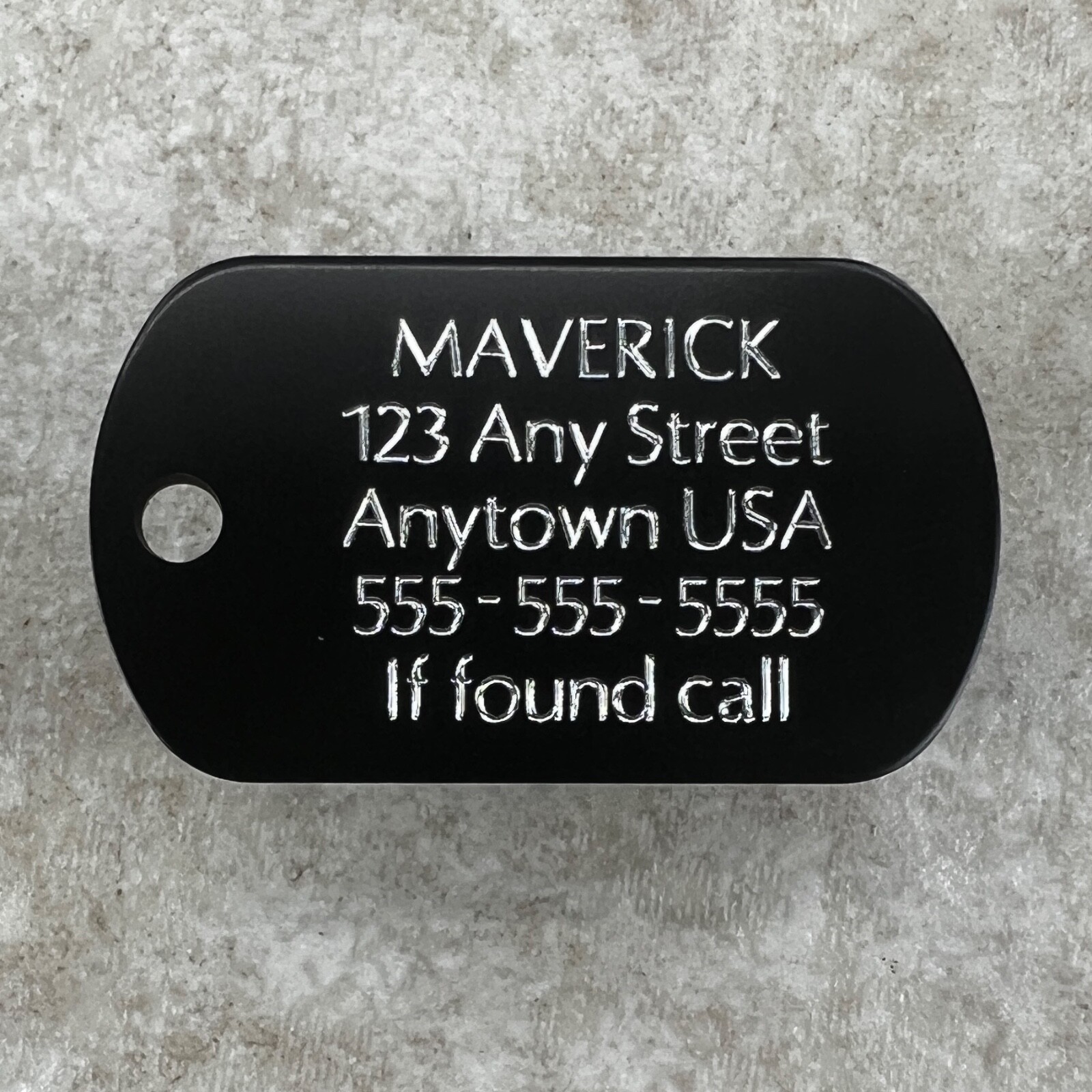 Custom Engraved Tags Personalized Luggage Tag MINI MILITARY Dog Tag MINI BLACK