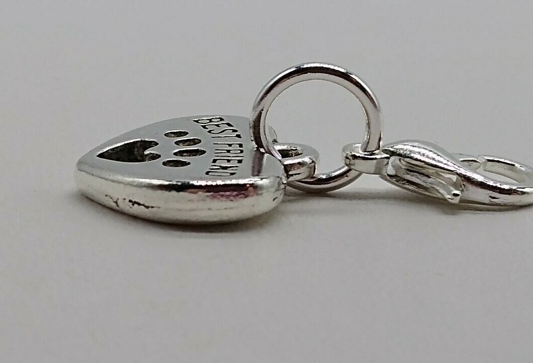 Paw Print “Best Friends” Heart Zipper Pull/ Charm/ Keychain/Pendant; 5pc or 20pc