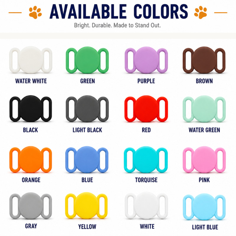 Silent Silicone Slide On Pet Tag Compatible with Apple Air Tag Find My Dog Cat