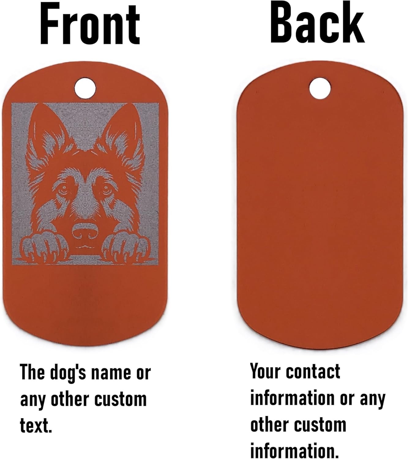 Military Style Customized German Shepherd Dog ID Tag – Name Tag for Pet Collar