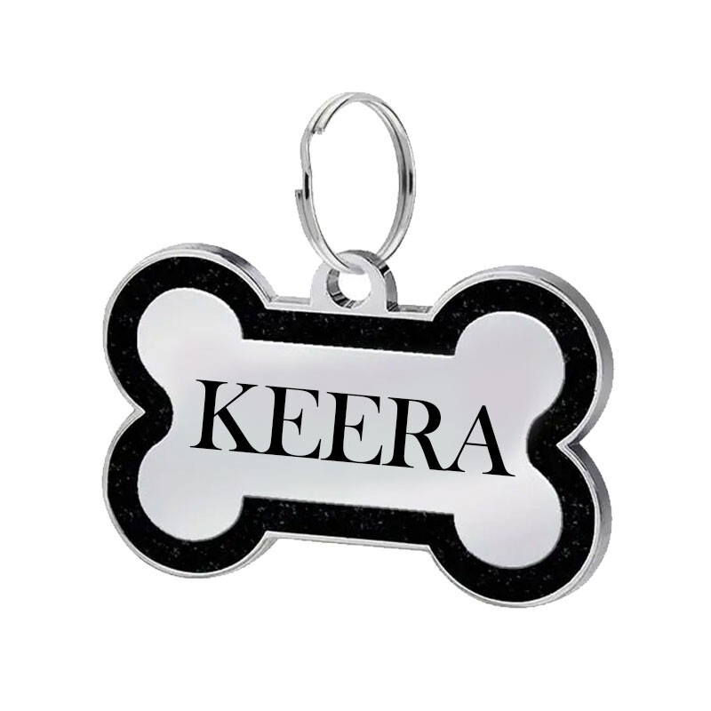 Custom Bone Large Dog Tag Placa ID Perro Grande Deep Engraved Stainless USA