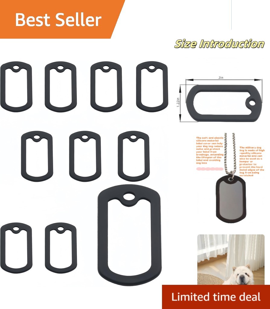Durable Silicone Dog Tag Edge Protectors: 10 Pack for Stress-Free Pet Activities
