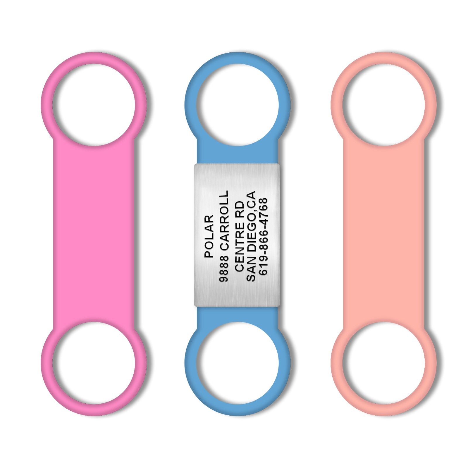 Leash King Silent, Slide-On Collar Pet ID Tags – (Fits 3/8″, 3/4″ , 1″ ) -Combo