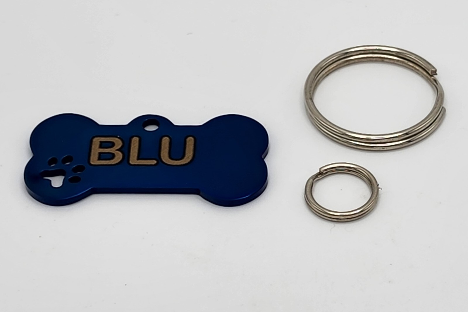 Bone Pet ID Tag – Paw Custom, Stainless Steel, Double-Sided, Paw Design Warranty