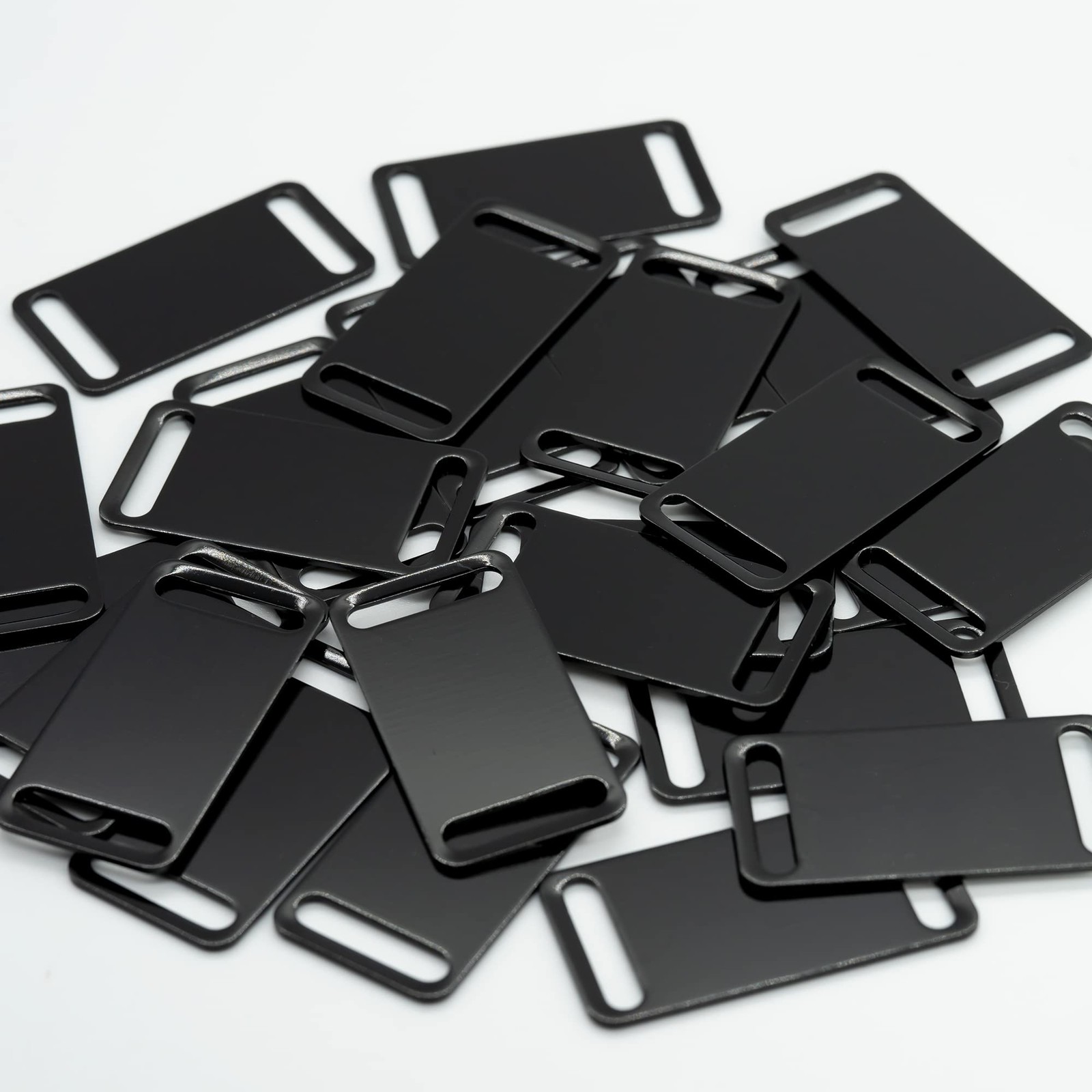 25 PCS Black Aluminum Engraving Blanks Tags Stamping Blank Dog Pet ID Metal