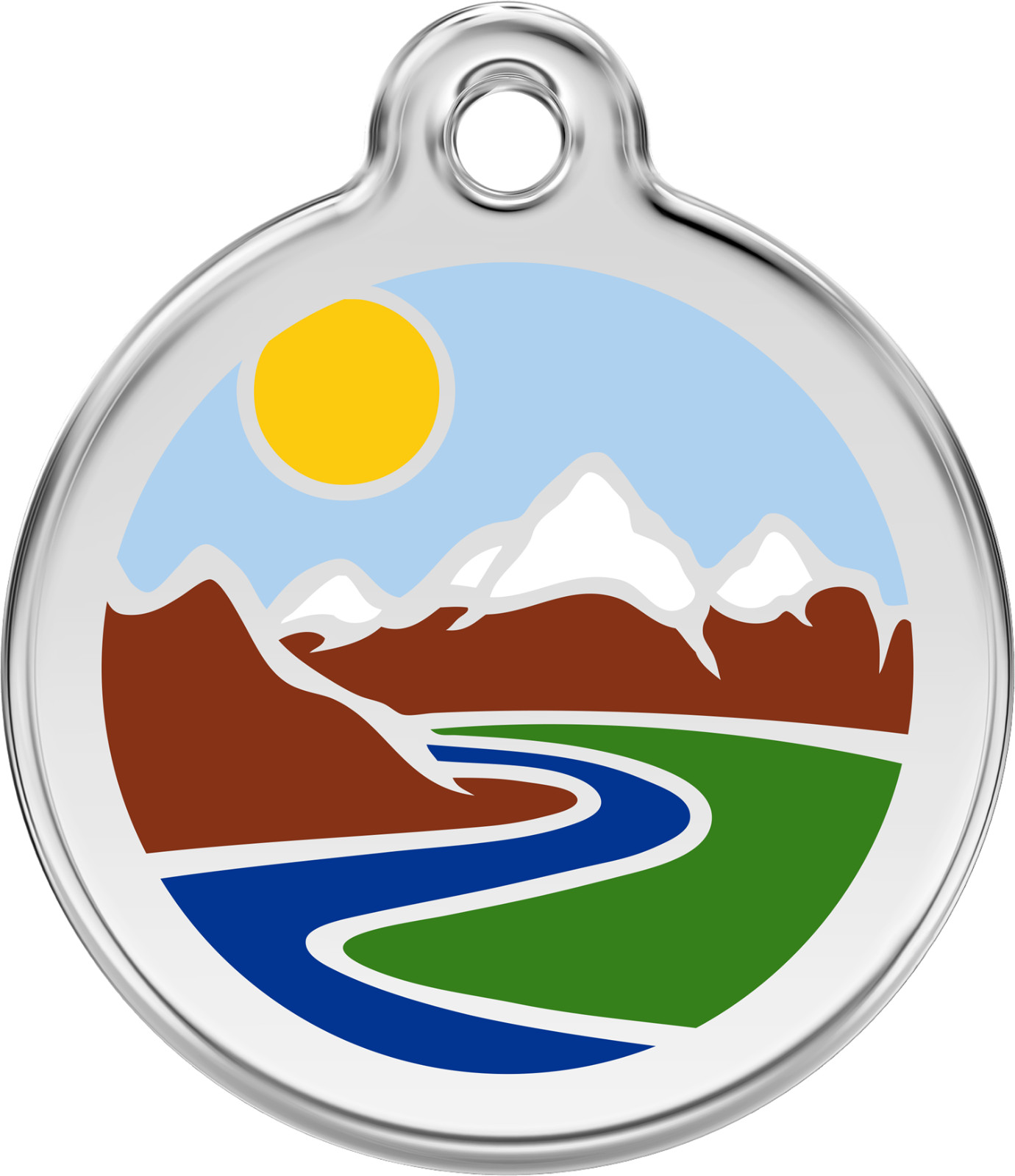 Stainless Steel Red Dingo Mountain ID Collar Charm Dog Tag Small Medium Large