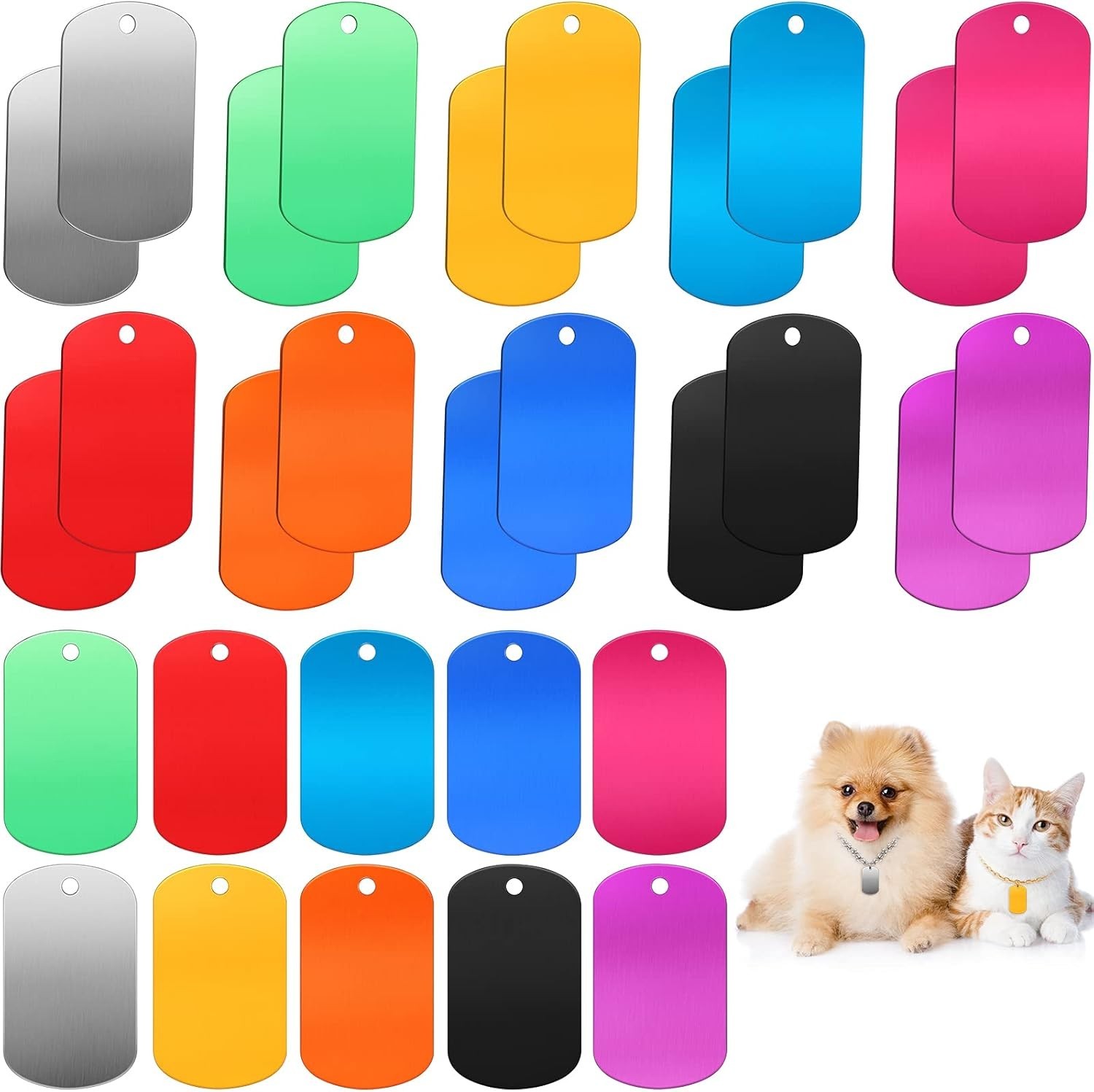 Durable 30-Pack Blank Aluminum Dog Tags – Perfect for DIY Crafts and Gifts