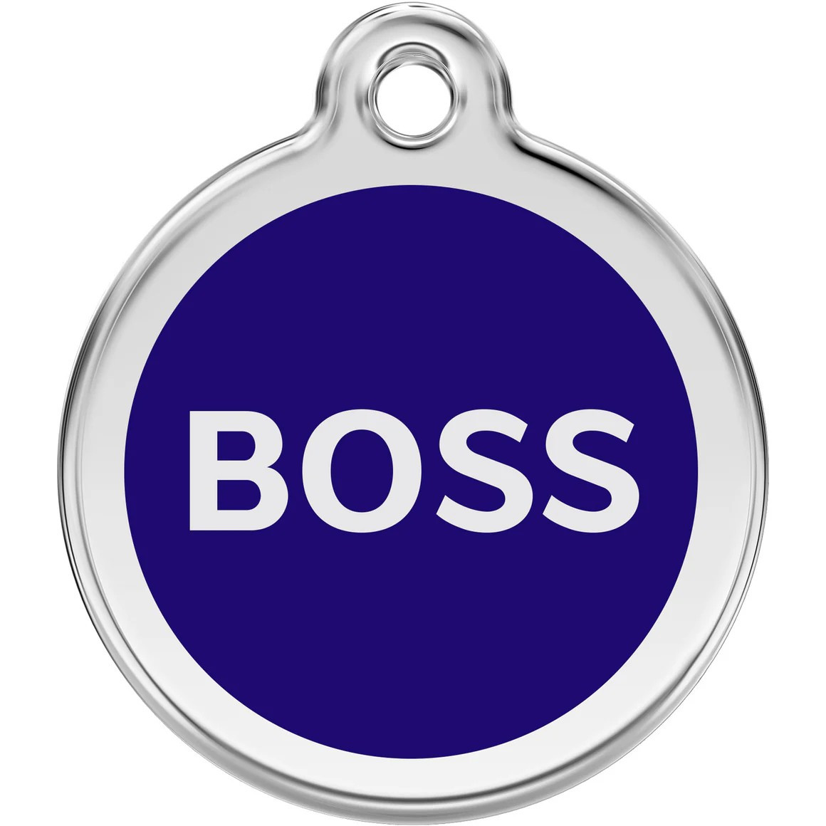 Stainless Steel Red Dingo Boss Dog ID Collar Charm Tag Pink Black Navy Blue