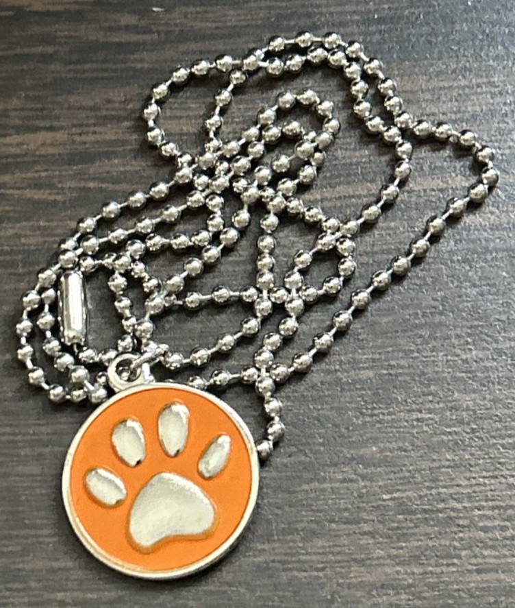 ASPCA Paw Print Rescued Dog Cat Pet Tag Medal Charm Pendant Necklace 23”