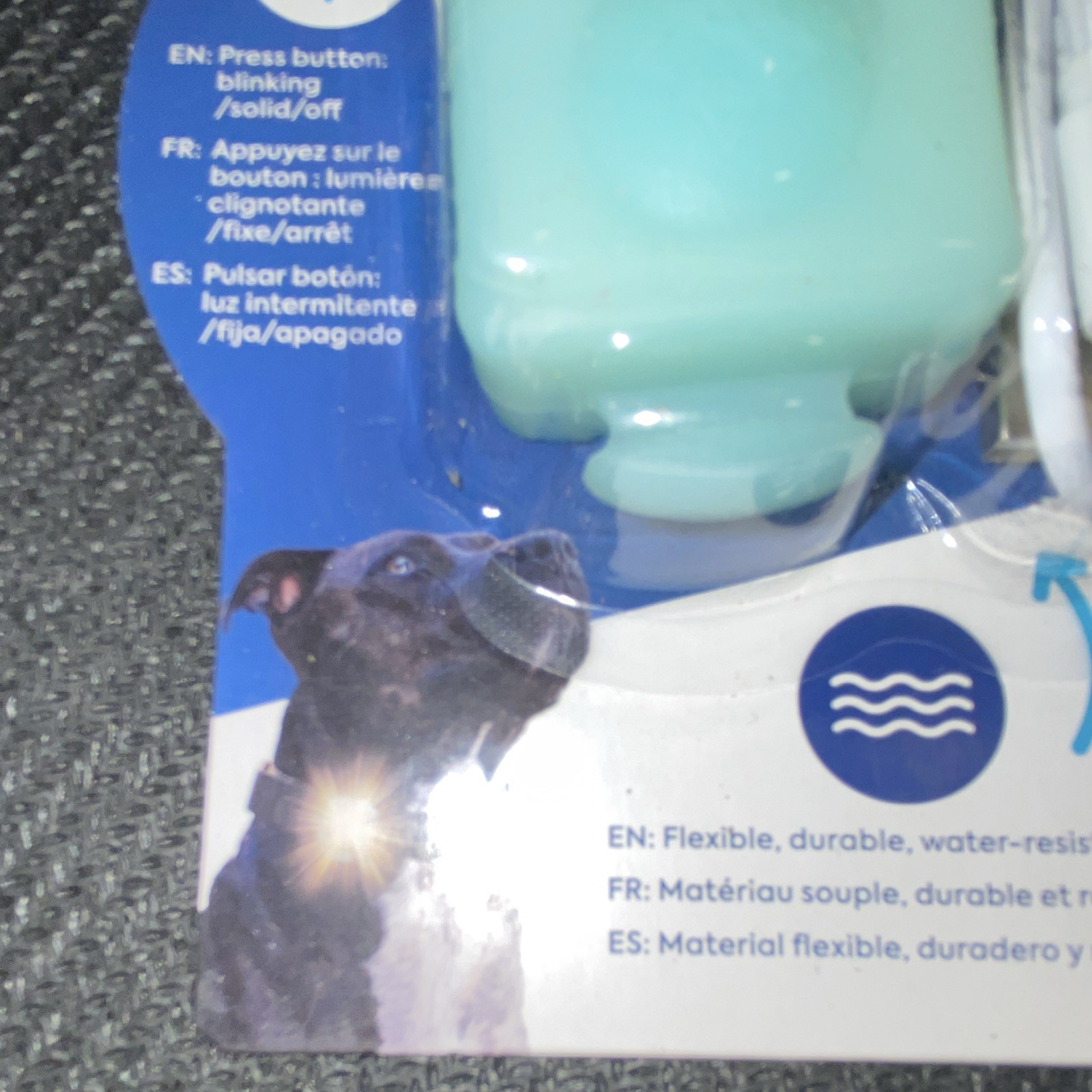 Sherpa See Me Rechargeable LED Safety Light Collar Charm, Water-Resistant Blue