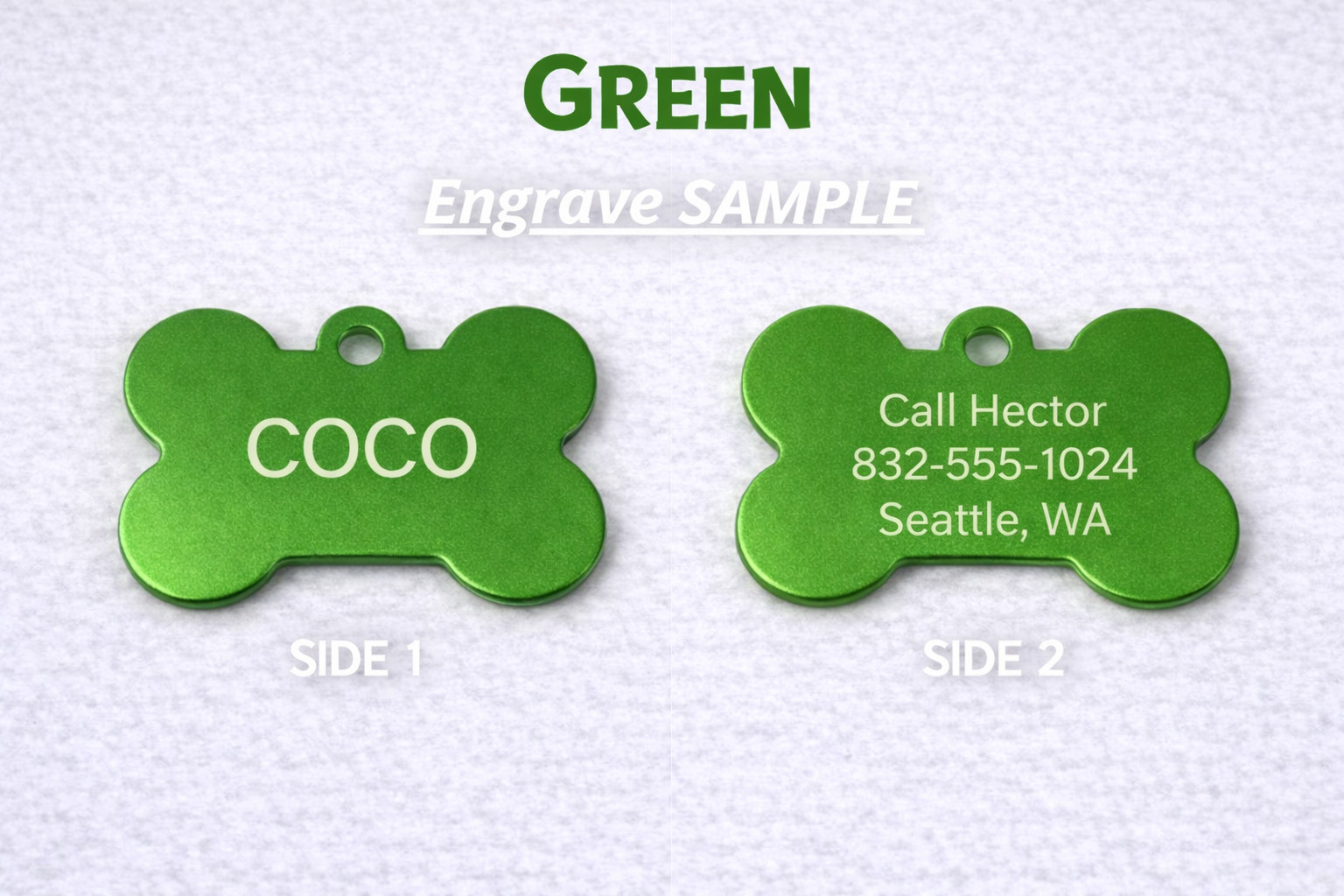 LASER ENGRAVED PERSONALIZED PET TAG ID DOG CAT NAME TAGS DOUBLE SIDE