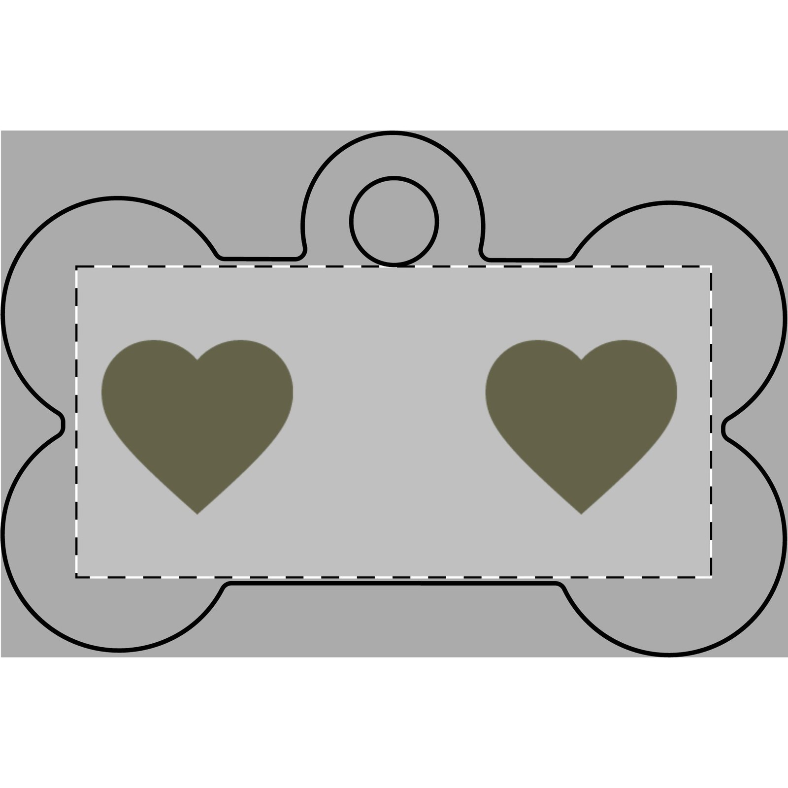 Double Heart Pet Tag